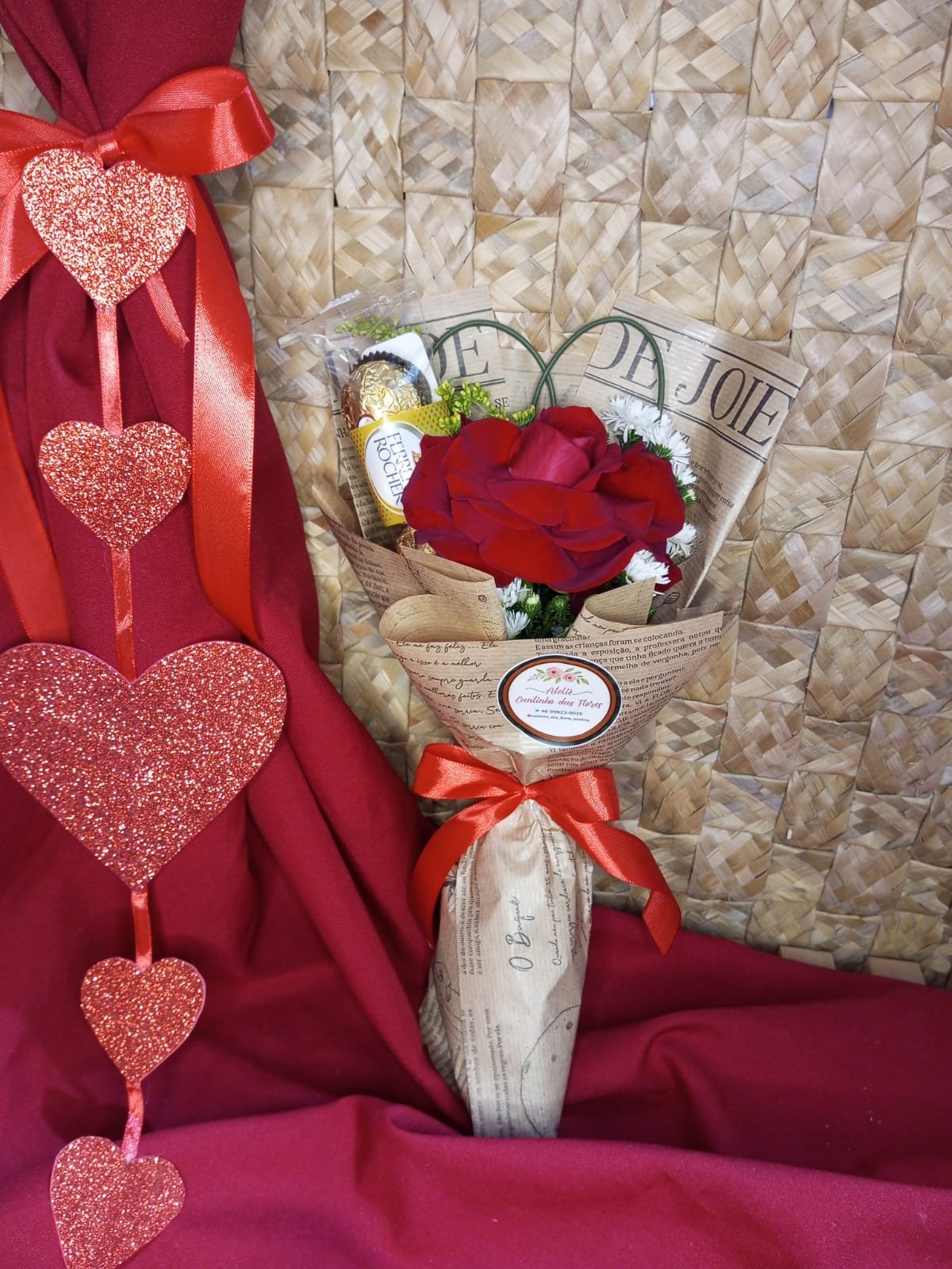 SOLITARIO DE ROSA  IMPORTADA C/ FERRERO
